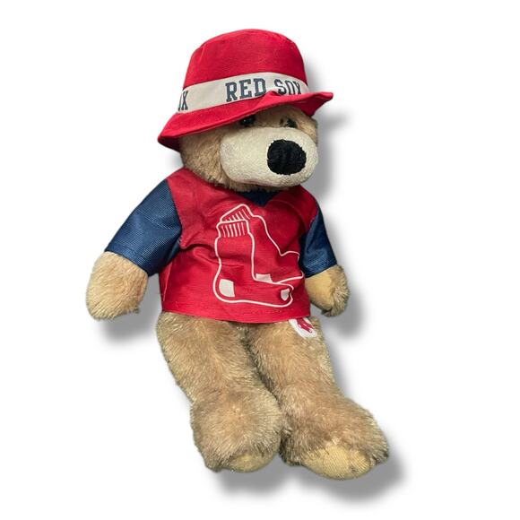 Boston Red Sox Teddy Bear Plush 14" MLB Baseball Bucket Hat Nursery Shower Gift - Picture 14 of 14